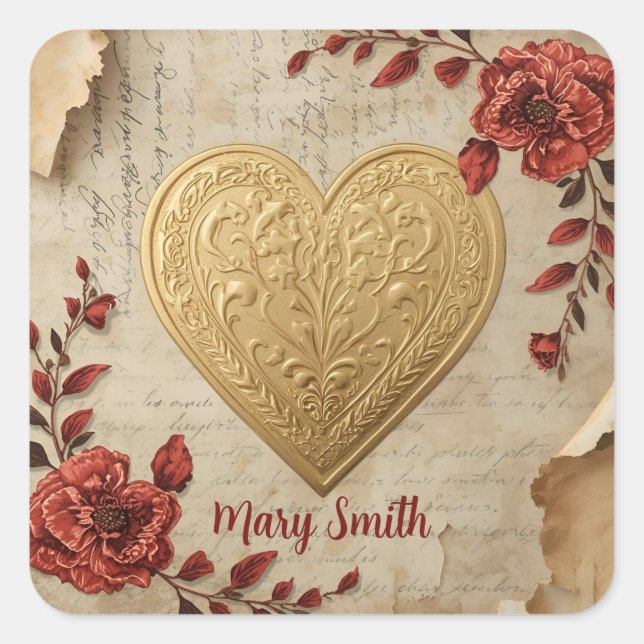 My Heart  Square Sticker (Front)