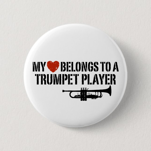 My Heart Trumpet Player 2 Inch Round Button (Front)
