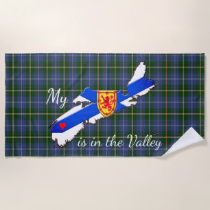 My Heart valley Nova Scotia tartan beach towel