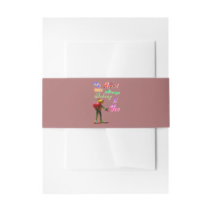 My Heart Will Always Belong To You Invitation Belly Band
