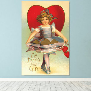 My Heart's Best Gift Vintage Victorian Valentine's Canvas Print