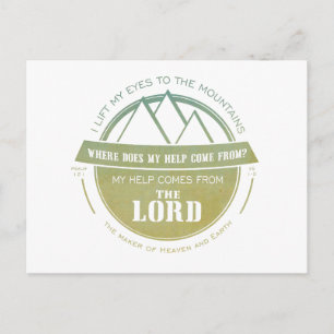 My help comes from the Lord, Green Logo Verse Postcard
