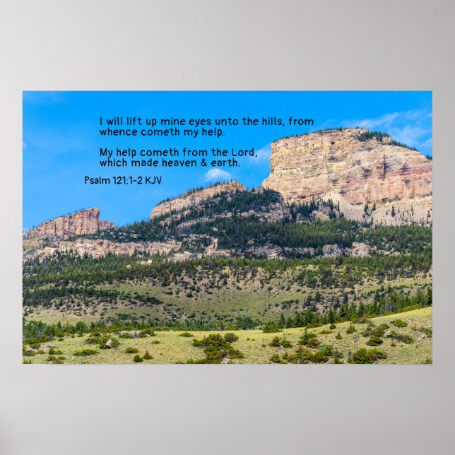 My help cometh from the Lord. Mountains. Lift eyes Poster (Front)