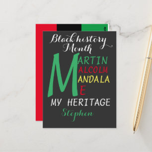 My heritage black legacy black history month  postcard