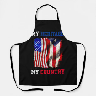 My Heritage My Country Cuban American Flag Indepen Apron