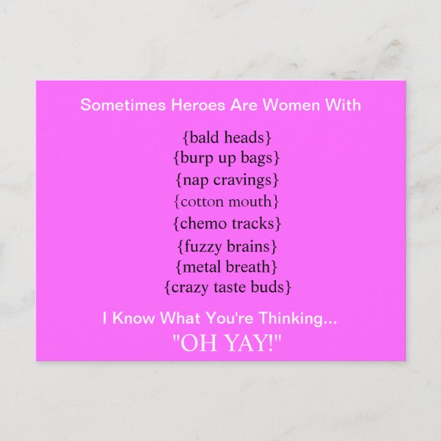 MY HERO Breast Cancer Postcard (Front)