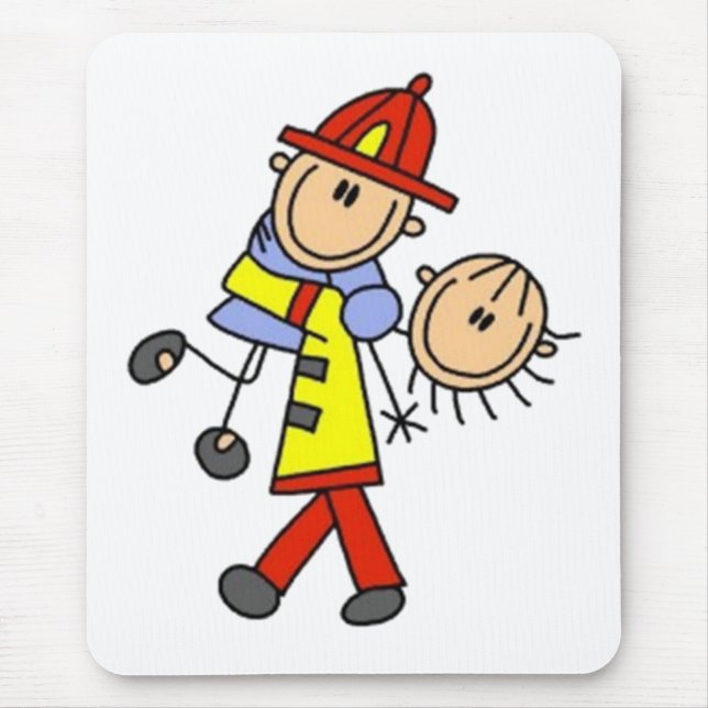 My Hero Firefighter Stick Figure Mouse Pad (Front)