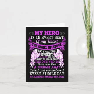 My Hero Is Heart Angel Thought Alzheimer's Warrior Card
