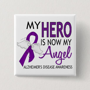 My Hero Is My Angel Alzheimer's Disease 2 Inch Square Button