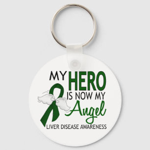 My Hero Is My Angel Liver Disease Keychain
