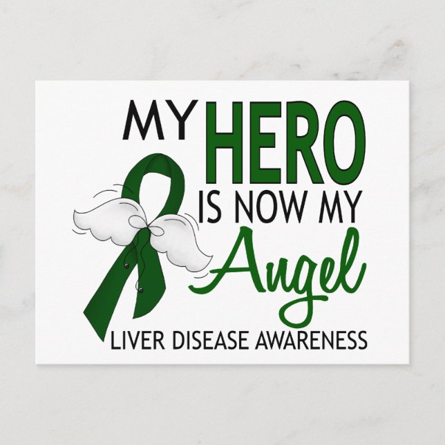 My Hero Is My Angel Liver Disease Postcard (Front)