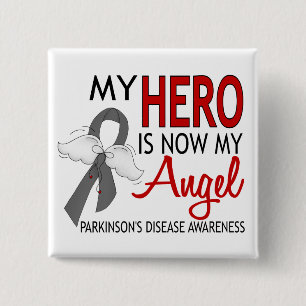 My Hero Is My Angel Parkinson's Disease 2 Inch Square Button