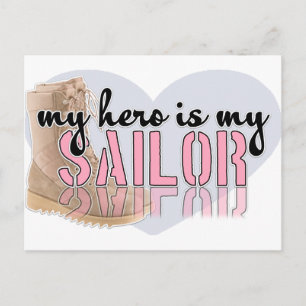 My Hero is my Sailor Postcard