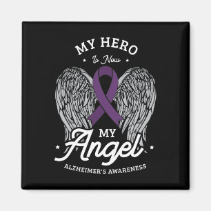 My hero is now my angel alzheimer's awareness Alzh Magnet