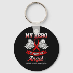 My Hero Is Now My Angel Blood Cancer Liquid Tumour Keychain