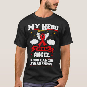 My Hero Is Now My Angel Blood Cancer Red Clouds Li T-Shirt