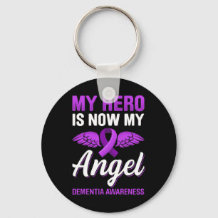 My Hero Is Now My Angel Dementia Awareness Heimerh Keychain