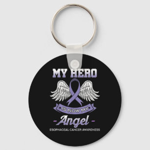 My Hero Is Now My Angel Esophageal Cancer Keychain