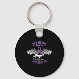 My Hero Is Now My Angel Heimerheimer's Awareness H Keychain
