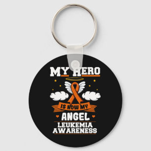 My Hero Is Now My Angel Leukaemia Green Ribbon Clo Keychain