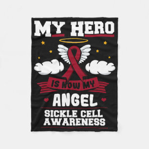 My Hero Is Now My Angel Sickle Cell Anemia Burgund Fleece Blanket