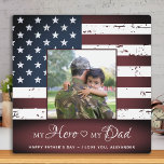 My Hero My Dad Army Military Fathers Day Photo Plaque<br><div class="desc">"My Hero ❤️ My Dad"! Surprise your favourite army or military dad with this super sweet personalized army dad photo plaque this fathers day. Personalize with your favourite photo, message and name. This army dad fathers day gift will be a favourite of all military army sons and daughters, military families,...</div>