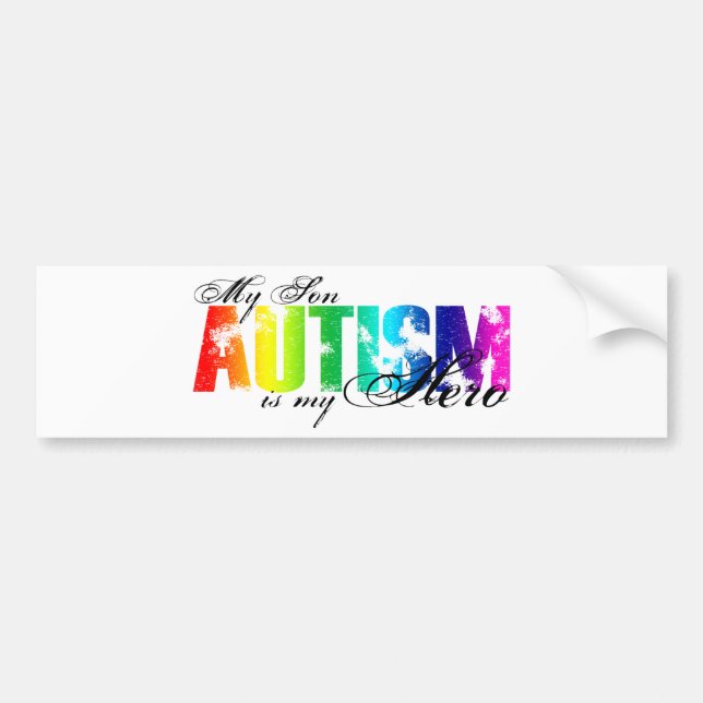 My Hero  My Son - Autism Bumper Sticker (Front)