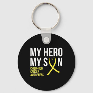 My Hero My Son Childhood Cancer Awareness Tee  Keychain