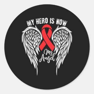 My Hero- Sickle Cell Anemia Awareness Supporter Ri Classic Round Sticker
