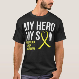My Hero Son Yellow Ribbon Childhood Cancer Awarene T-Shirt