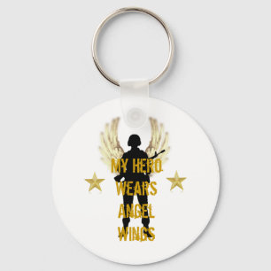 My Hero Wears Angel Wings Keychain