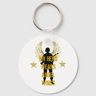 My Hero Wears Angel Wings Keychain