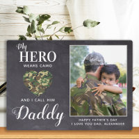 My Hero Wears Camo Military Dad Personalized Photo