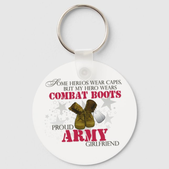 My Hero wears Combat Boots - Army Girlfriend Keychain (Front)