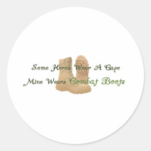 My Hero Wears Combat Boots Classic Round Sticker