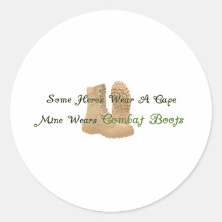 My Hero Wears Combat Boots Classic Round Sticker