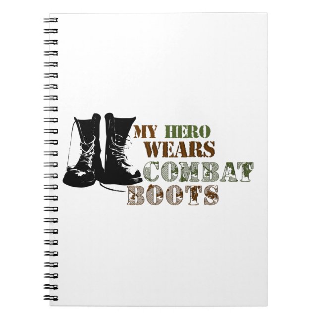 My Hero Wears Combat Boots Notebook (Front)