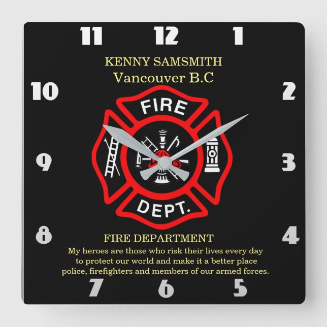 My heroes are those who risk their lives every day square wall clock (Front)