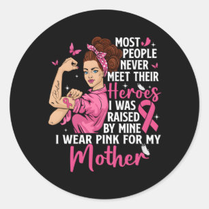 My Heroes I Wear K For My Mother Breast Cancer Awa Classic Round Sticker