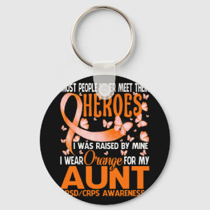 My Heroes I Wear Orange For My Aunt Rsd Crps Aware Keychain