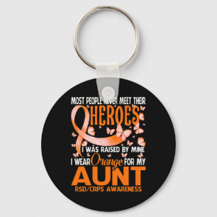 My Heroes I Wear Orange For My Aunt Rsd Crps Aware Keychain
