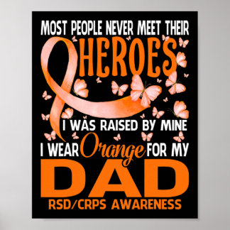 My Heroes I Wear Orange For My Dad Rsd Crps Awaren Poster