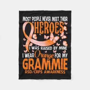 My Heroes I Wear Orange For My Grammie Rsd Crps Aw Fleece Blanket