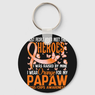 My Heroes I Wear Orange For My Papaw Rsd Crps Awar Keychain