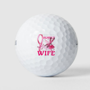 My Heroes I Wear Pink For My Wife Breast Cancer Golf Balls