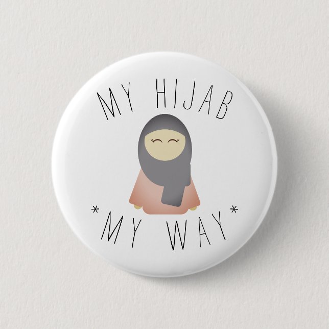 my hijab Pinback button muslim girl islamic gift (Front)