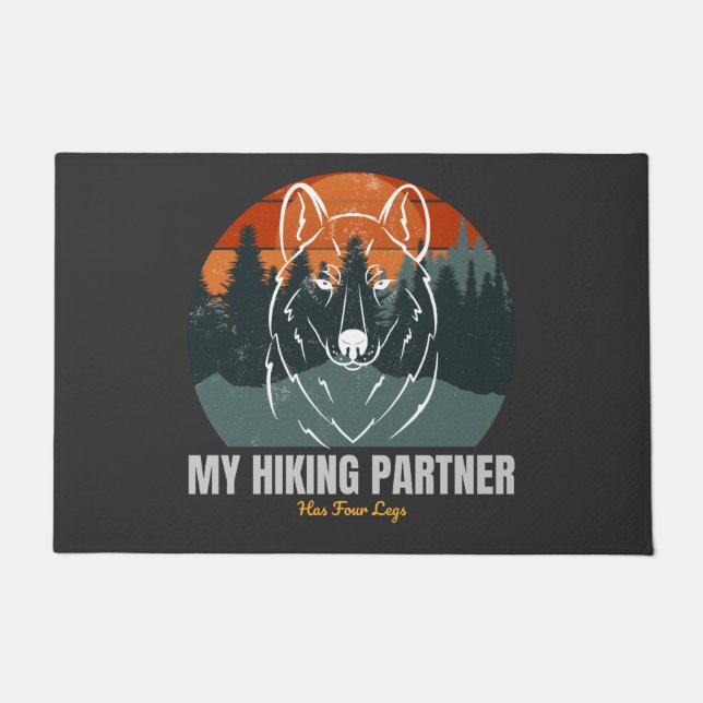 My Hiking Partner Has Four Legs  Doormat (Front)