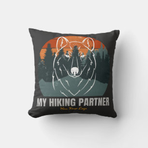 My Hiking Partner Has Four Legs  Throw Pillow