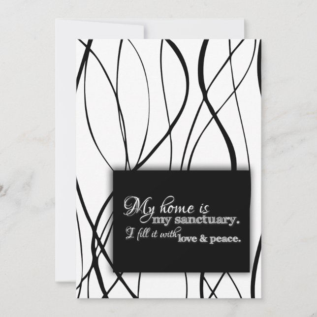 My Home Is My Sanctuary Home Blessing Inspiration Invitation (Front)