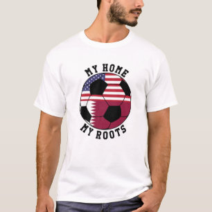 My Home My Roots Qatar Flag Soccer T-Shirt